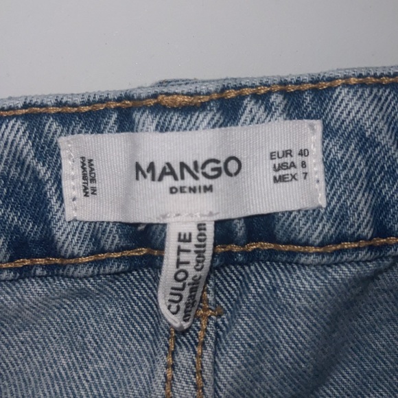Mango Cropped High Waist Culotte Jeans 8 - Picture 3 of 9
